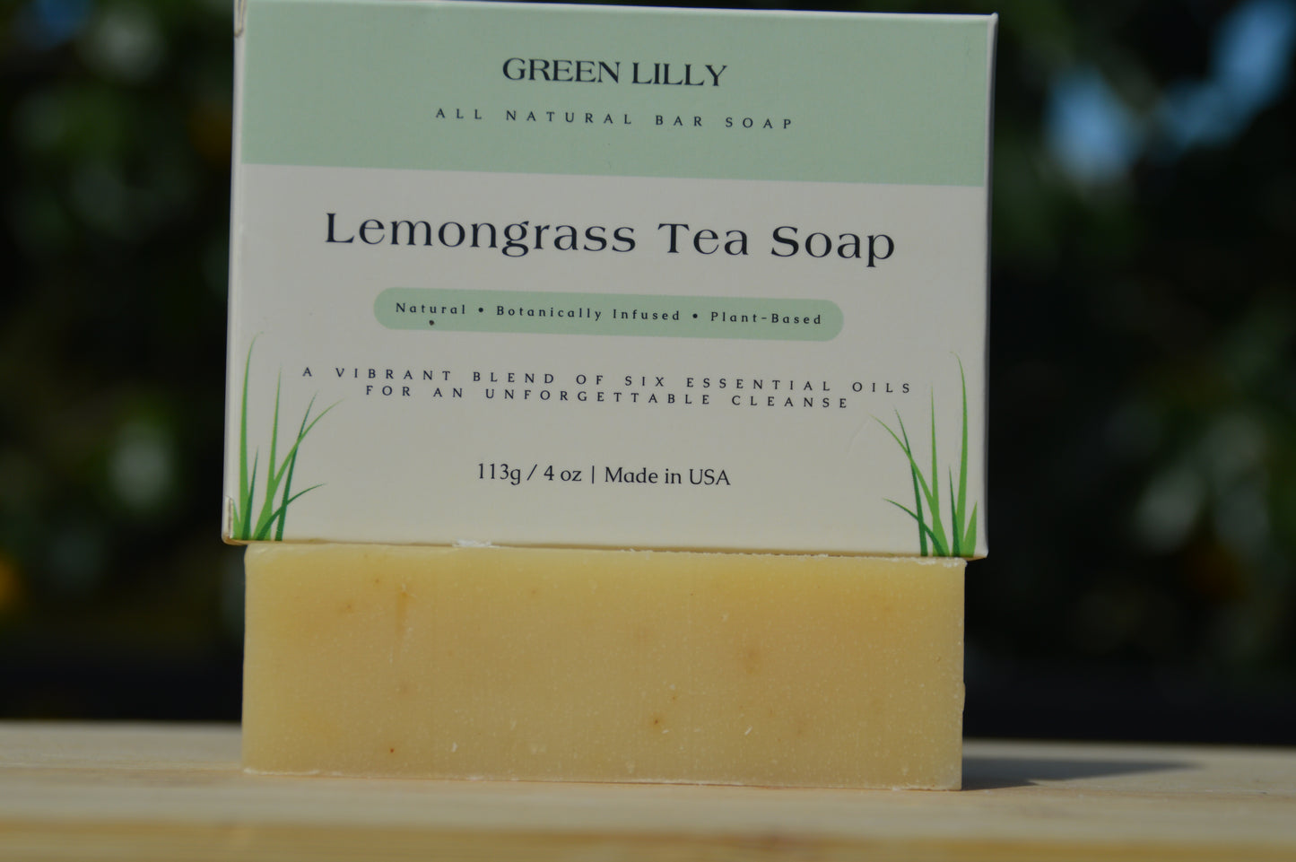 Green Lilly Lemongrass Tea Bar Soap 4 oz (3 pack)