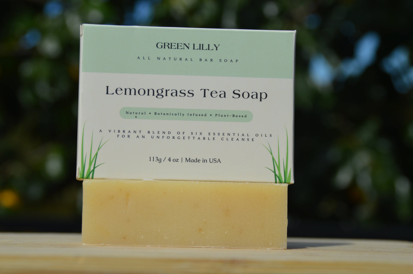 Green Lilly Lemongrass Tea Bar Soap 4 oz (3 pack)