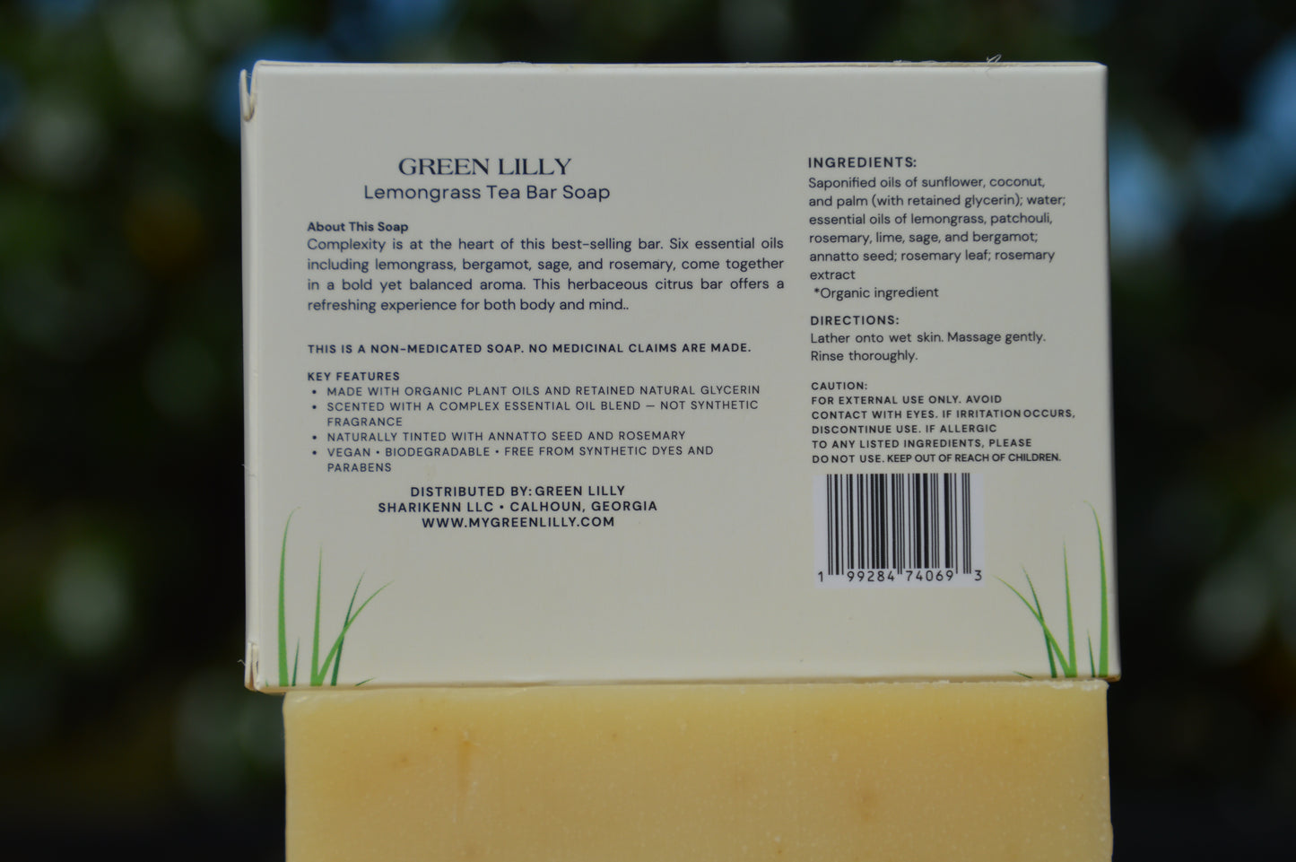Green Lilly Lemongrass Tea Bar Soap 4 oz (3 pack)