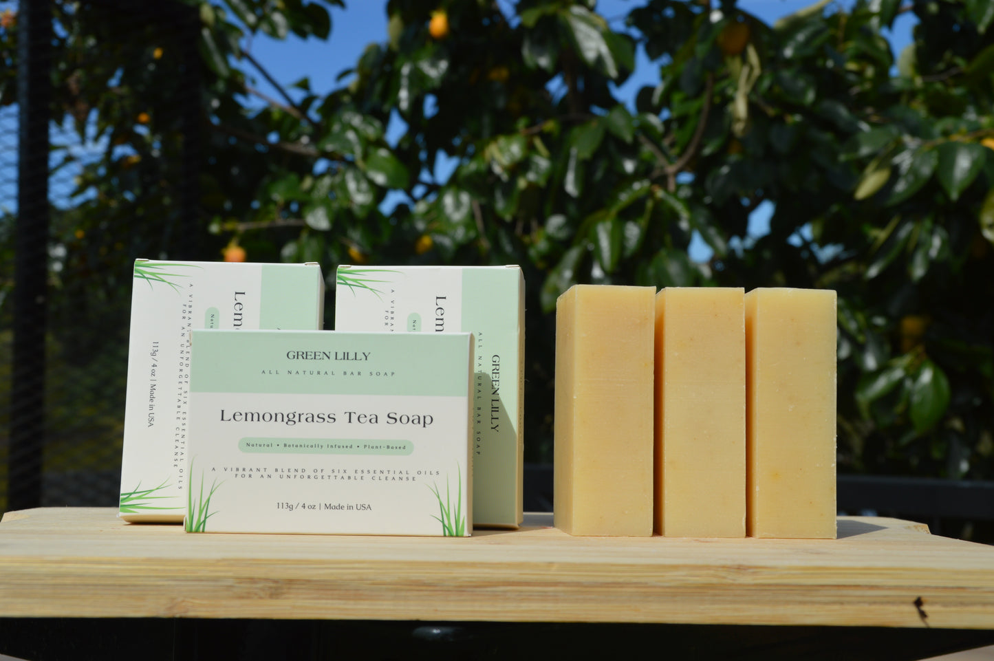 Green Lilly Lemongrass Tea Bar Soap 4 oz (3 pack)