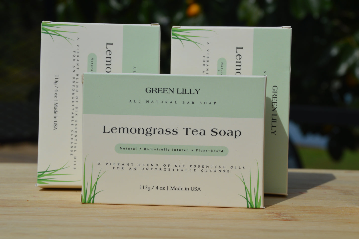 Green Lilly Lemongrass Tea Bar Soap 4 oz (3 pack)