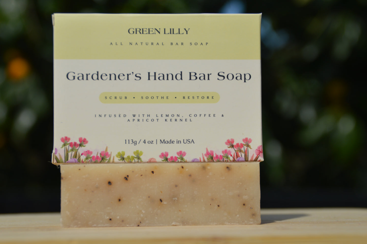 GREEN LILLY Gardener’s Hand Soap – Exfoliating Deep-Clean Bar (4 oz) - 3 pack