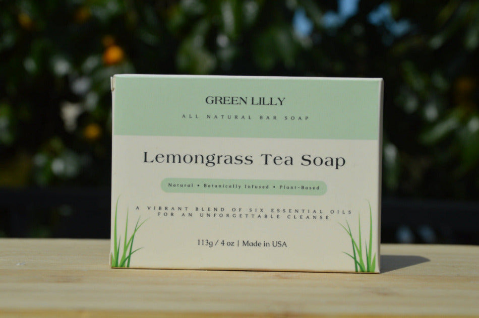 Green Lilly Lemongrass Tea Bar Soap 4 oz (3 pack)