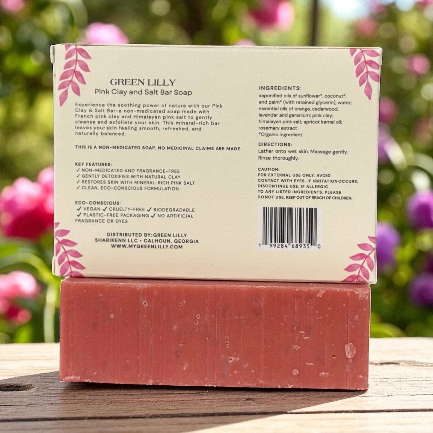 Green Lilly Pink Clay & Salt Soap 4 oz - 3 pack