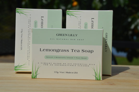Green Lilly Lemongrass Tea Bar Soap 4 oz (3 pack)