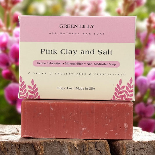 Green Lilly Pink Clay & Salt Soap 4 oz - 3 pack
